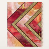 Einzigartige moderne rote goldene Geometrie Planer (Rückseite)