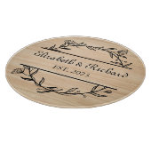 Einzigartige moderne Rustikale Paare Hochzeitspizz Schneidebrett (Ecke)