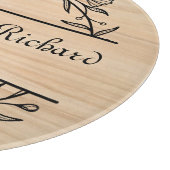 Einzigartige moderne Rustikale Paare Hochzeitspizz Schneidebrett (Ecke)