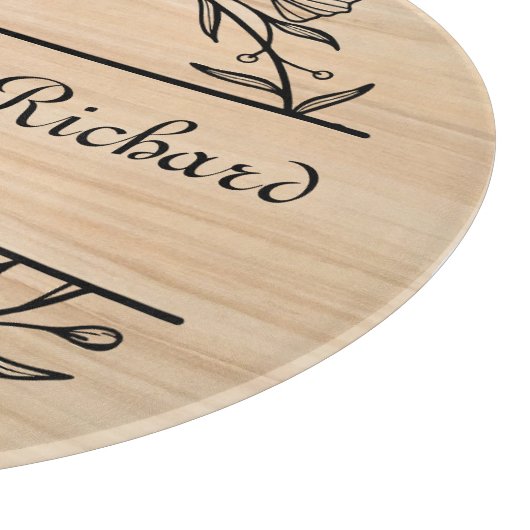 Einzigartige moderne Rustikale Paare Hochzeitspizz Schneidebrett (Ecke)