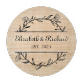 Einzigartige moderne Rustikale Paare Hochzeitspizz Schneidebrett (Vorderseite)