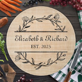 Einzigartige moderne Rustikale Paare Hochzeitspizz Schneidebrett