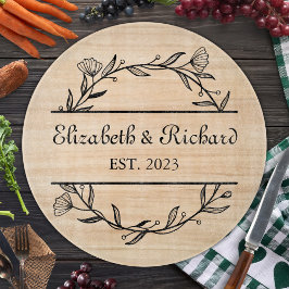 Einzigartige moderne Rustikale Paare Hochzeitspizz Schneidebrett