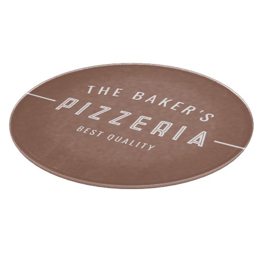 Einzigartige moderne Rustikale Pizzeria Pizza Schneidebrett (Ecke)