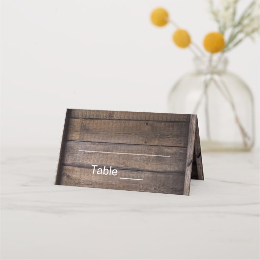 Einzigartige moderne Rustikale Platzkarte (Vorderseite)