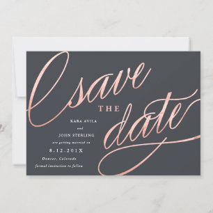 Einzigartige moderne Save-the-Dates   Rosenvergold Save The Date