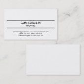 Einzigartige moderne Schlichte, einfache weiße Vis Visitenkarte (Vorne/Hinten)