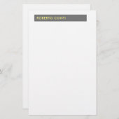 Einzigartige moderne Schlichte Minimalistische Bez Briefpapier (Vorne/Hinten)