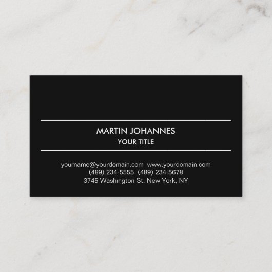 Einzigartige moderne Schlichte Schwarz-weiße Visit Visitenkarte (Vorderseite)