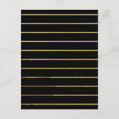 Einzigartige, moderne Schwarz-Gold-Script-Einsteck Begleitkarte (Rückseite)
