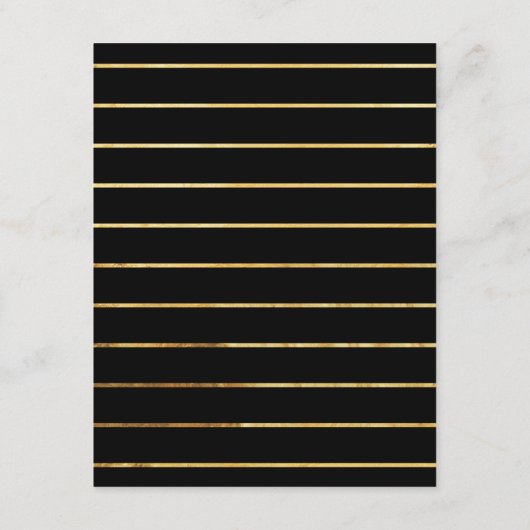 Einzigartige, moderne Schwarz-Gold-Script-Einsteck Begleitkarte (Rückseite)