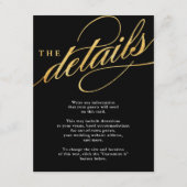 Einzigartige, moderne Schwarz-Gold-Script-Einsteck Begleitkarte (Vorderseite)
