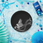 Einzigartige Moderne Schwarz-Weiß-Halloween-Hexe Pappteller (Party)