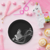 Einzigartige Moderne Schwarz-Weiß-Halloween-Hexe Pappteller (Party)