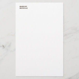 Einzigartige Moderne Schwarz-weiß Ihr Name Minimal Briefpapier