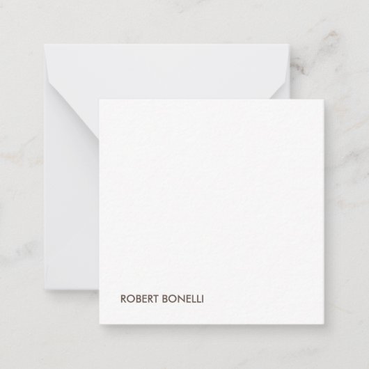 Einzigartige Moderne Schwarz-weiß Ihr Name Minimal Mitteilungskarte (Vorderseite)