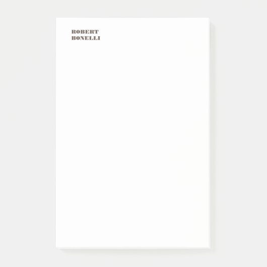 Einzigartige Moderne Schwarz-weiß Ihr Name Minimal Post-it Klebezettel (Vorderseite)