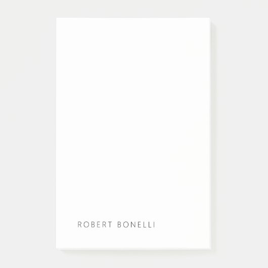 Einzigartige Moderne Schwarz-weiß Ihr Name Minimal Post-it Klebezettel (Vorderseite)