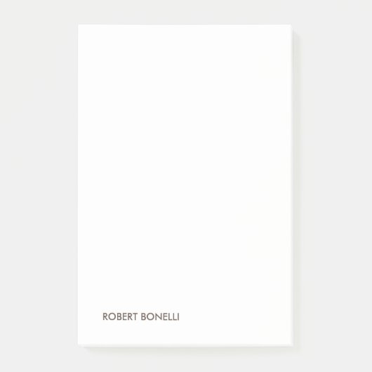 Einzigartige Moderne Schwarz-weiß Ihr Name Minimal Post-it Klebezettel (Vorderseite)