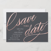 Einzigartige Moderne speichert Daten | Rose Gold Save The Date (Vorderseite)
