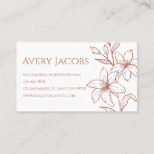 Einzigartige Moderne Terracotta Boho Floral Visitenkarte (Rückseite)