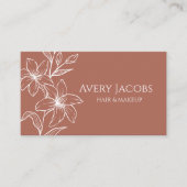 Einzigartige Moderne Terracotta Boho Floral Visitenkarte (Vorderseite)