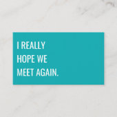 Einzigartige moderne türkisfarbene Typografie krea Visitenkarte (Vorderseite)