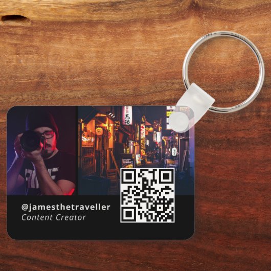 Einzigartige moderne Visitenkarte mit QR-Code Schlüsselanhänger (Vorderseite)