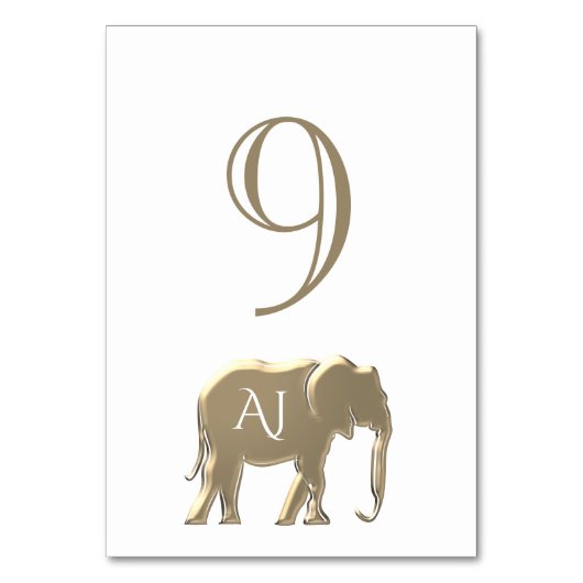 Einzigartige Mongramm-Hochzeit Tischnummer (Vorderseite)