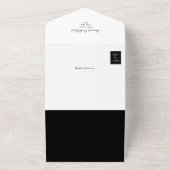 Einzigartige Mongramm-Schwarz-Weiß-Hochzeit All In One Einladung (Außenbereich)