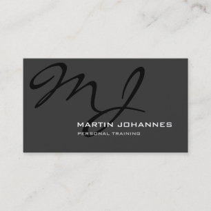 Einzigartige Monogram Gray Trainer Business Card Visitenkarte