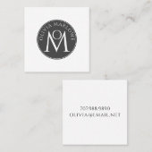 Einzigartige Monogramm-Aufrufkarte Quadratische Visitenkarte (Vorne/Hinten)