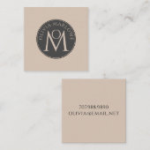 Einzigartige Monogramm-Aufrufkarte Quadratische Visitenkarte (Vorne/Hinten)