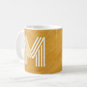 Einzigartige Monogramm Ersttexturiertes Gold und W Kaffeetasse (Vorderseite Links)