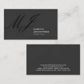 Einzigartige Monogramm-Graue Schlichte Visitenkart Visitenkarte (Vorne/Hinten)