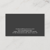 Einzigartige Monogramm-Graue Schlichte Visitenkart Visitenkarte (Rückseite)