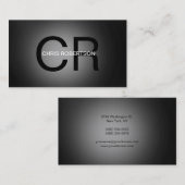 Einzigartige Monogramm-Graue schwarze Visitenkarte (Vorne/Hinten)