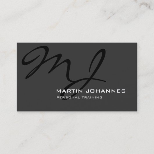 Einzigartige Monogramm Graue Trainer Visitenkarte (Vorderseite)