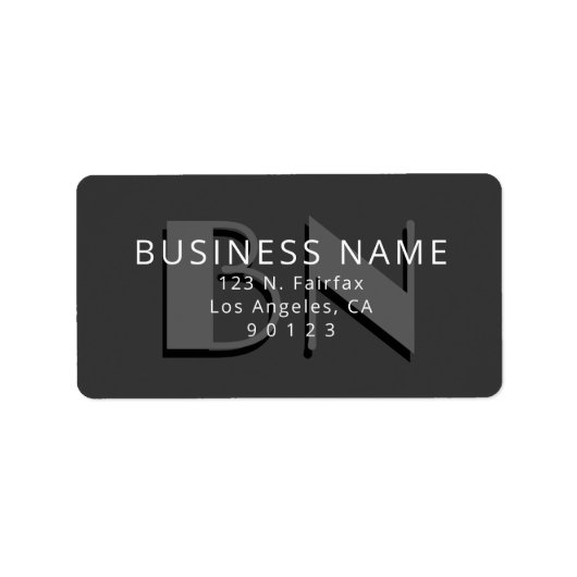 Einzigartige Monogramm-Rücksendeadresse Adressaufkleber (Vorne)