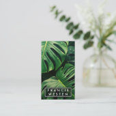 Einzigartige Monstera-Blätter Botanische Pflanze F Visitenkarte (Stehend Vorderseite)