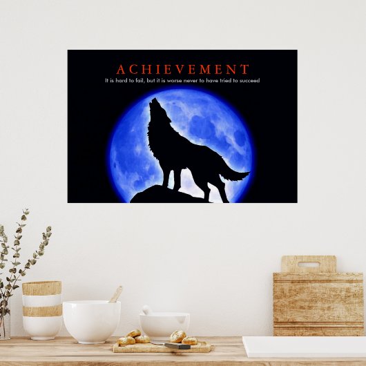 Einzigartige Motivierend Wolf Howling Poster Print (Küche)