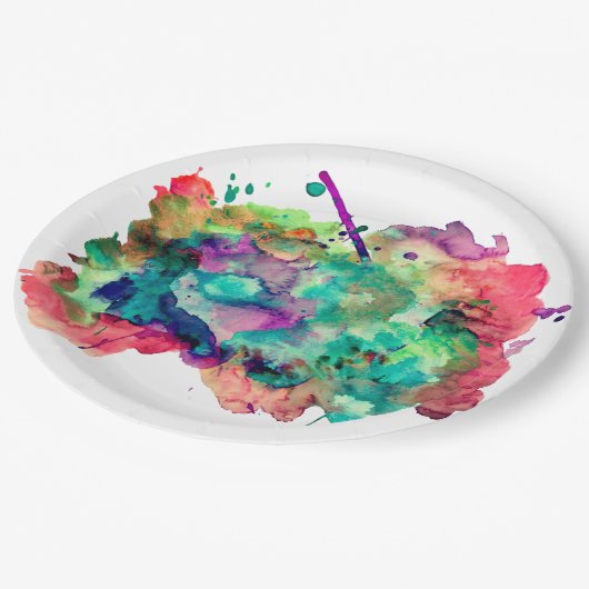 Einzigartige, mutige, bunte pappteller (Schrägansicht)