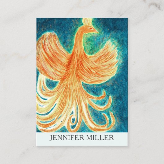 Einzigartige mythische Phoenix Bird-Rising Wasserf Visitenkarte (Vorderseite)