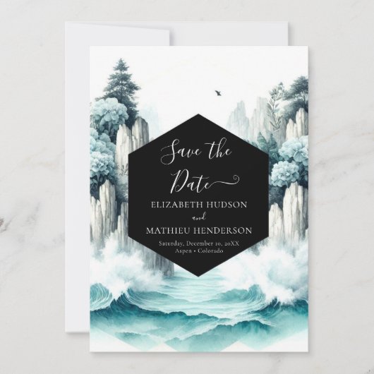 Einzigartige Naturheirat Save The Date (Vorderseite)