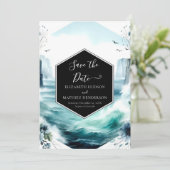 Einzigartige Nautische Hochzeit Save The Date (Stehend Vorderseite)