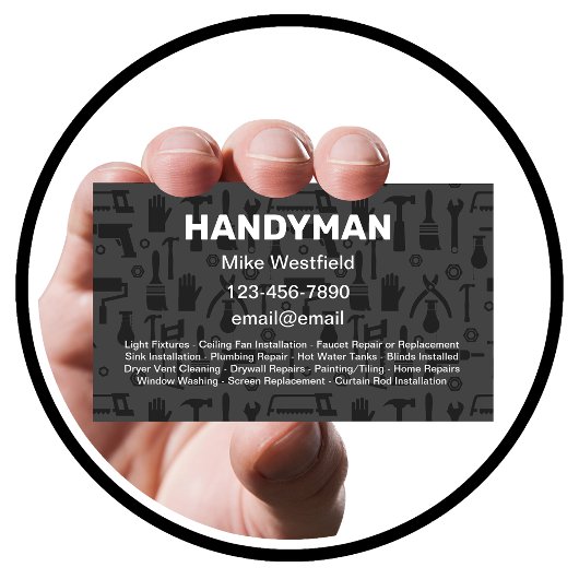 Einzigartige neue Handyman-Visitenkartenvorlage Visitenkarte