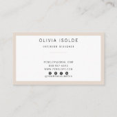 Einzigartige neutrale Creme Minimalistisch Moderne Visitenkarte (Rückseite)