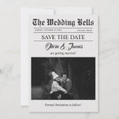 Einzigartige Newspaper-Hochzeitskarte Save the Dat Einladung (Vorderseite)