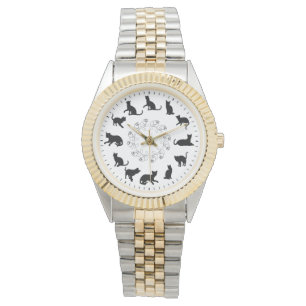 Einzigartige Niedliche Black Cat-Silhouetten Armbanduhr