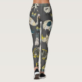 Einzigartige niedlicher Tiere Papier grau Leggings (Rückseite)